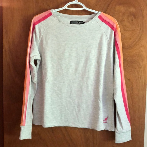 Kangol Women’s Long sleeve Rainbow Stripe Athletic Top ~ size Medium - Picture 1 of 13